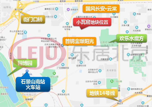 丰台小瓦窑村xwy-13地块距去年热销的共有产权房首钢金璟阳光38不远