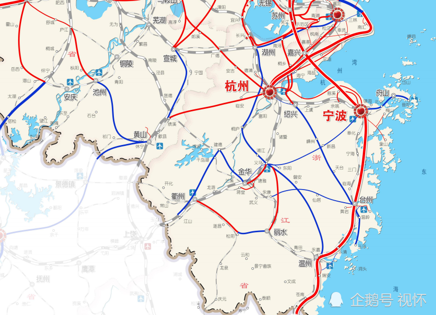 浙江铁路网四,浙江省铁路规划到2025年,铁路运营里程达5000公里,铁路