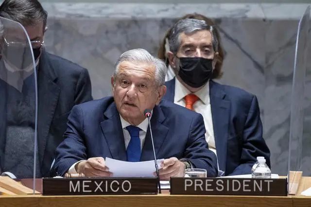 本周二,墨西哥总统在联合国会议上,呼吁一千名富豪和一千家最大的私营