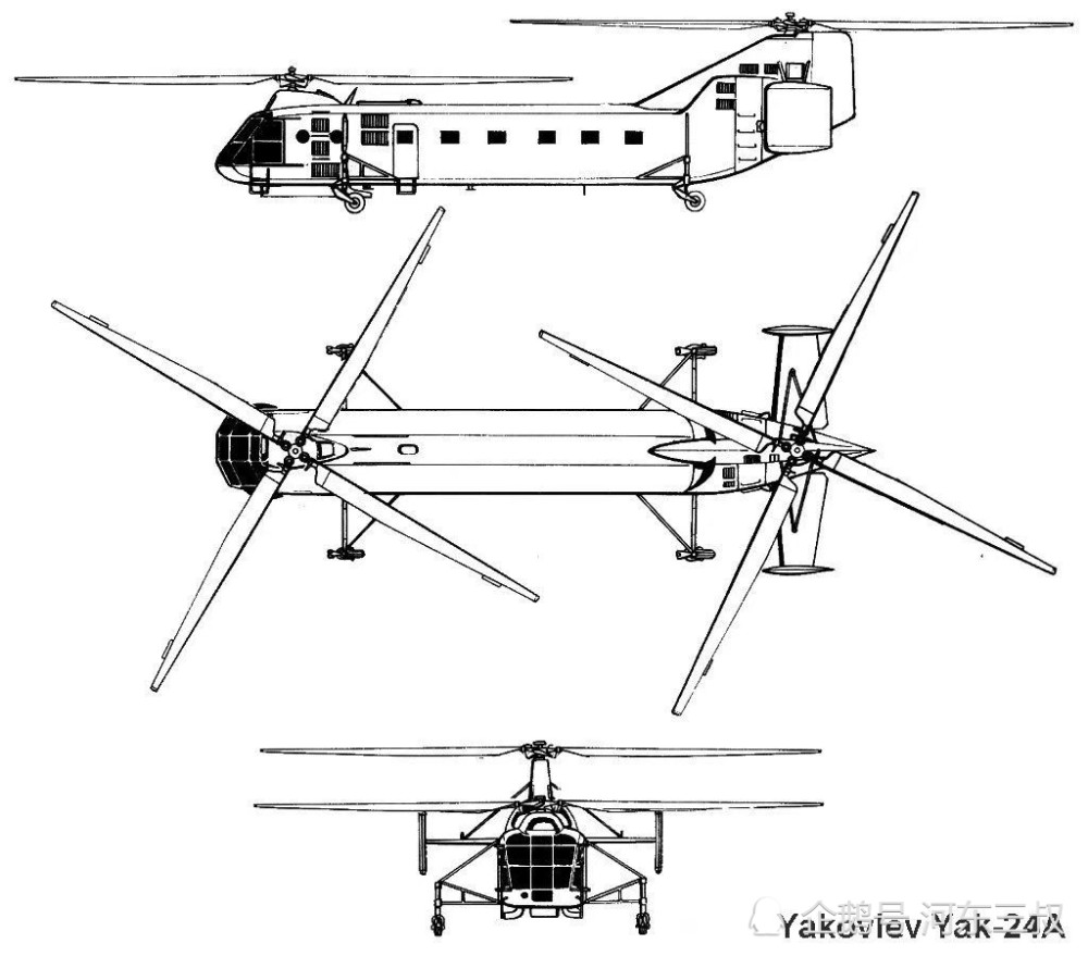 红色支奴干领先美国十年来自苏联的雅克24纵列双旋翼直升机