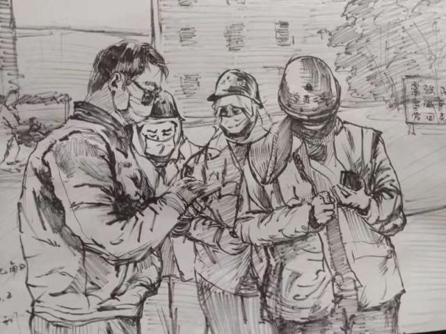 他用画笔致敬一线抗疫战士