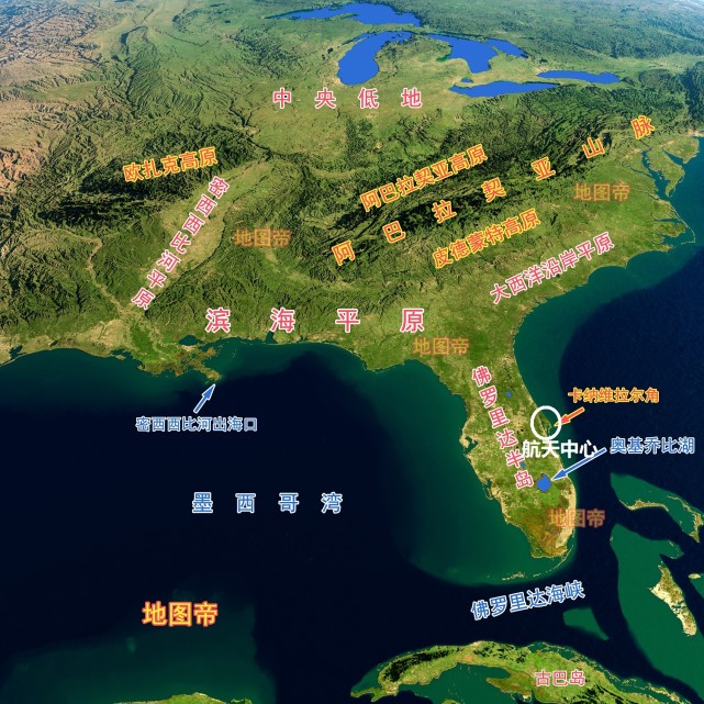 美国东南部的佛罗里达州面积约17万平方千米,主要在佛罗里达半岛上.