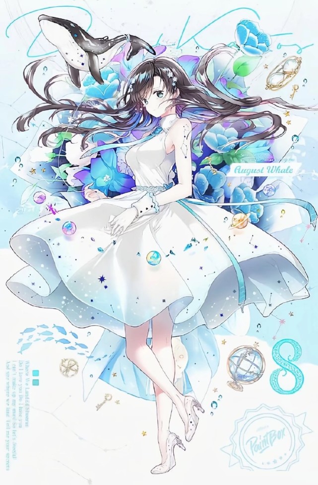 十二月份化身萌娘,画师绘制的二次元妹子,六月是缤纷
