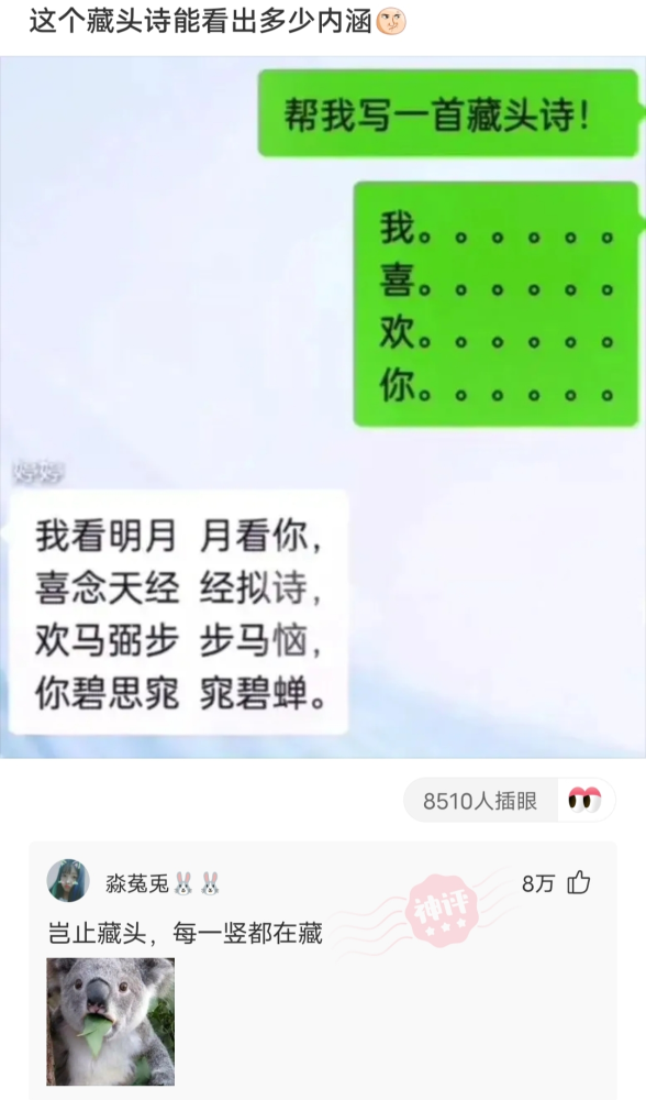 【沙雕问题5】这个藏头诗你看懂了吗?