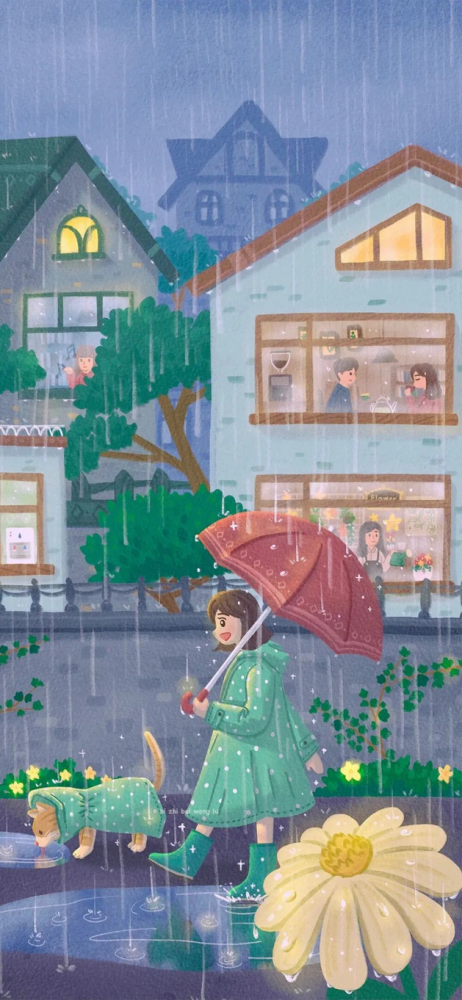 唯美朦胧雨景壁纸