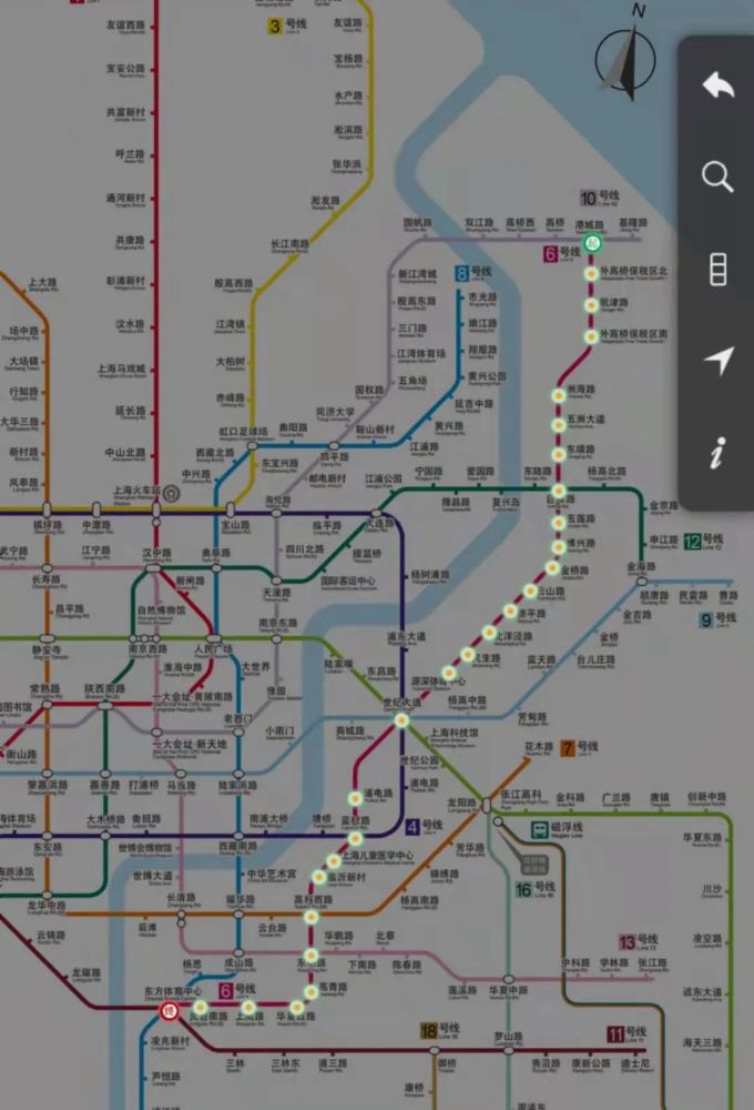 上海地铁6号线线路