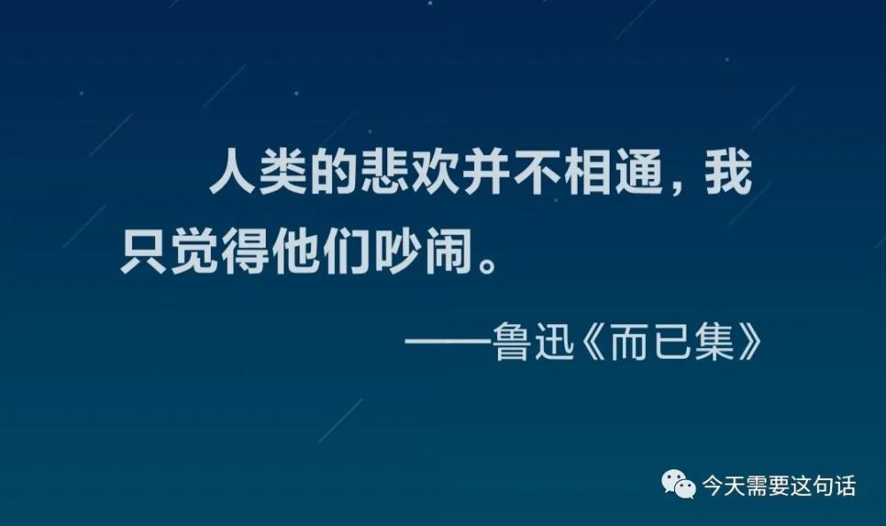 人类的悲欢并不相通,我只觉得他们吵闹—鲁迅《而已集》