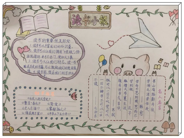 书香浸润,笔墨添彩——阜南四小读书艺术节手抄报评比