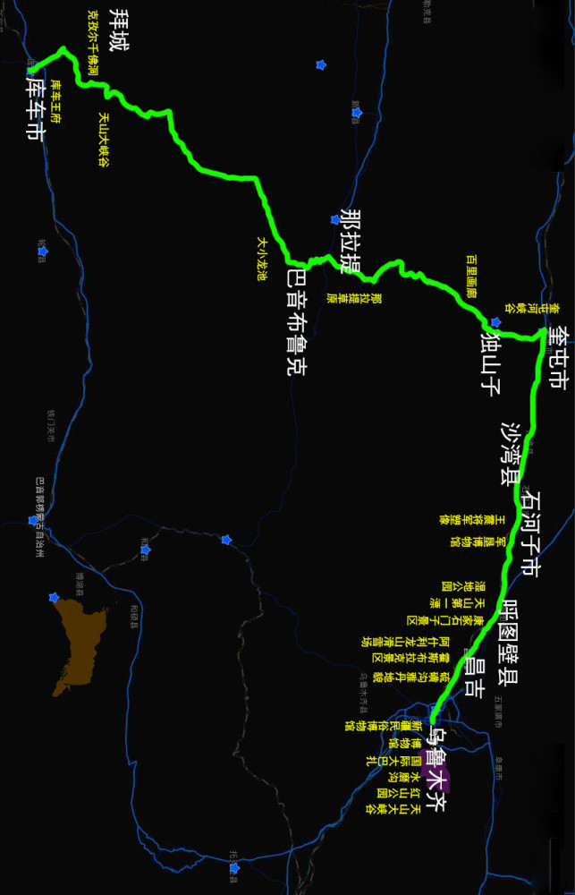 线路总的方向是这样的:从哈密开始新疆之旅,经过北疆喀纳斯,沿着新219