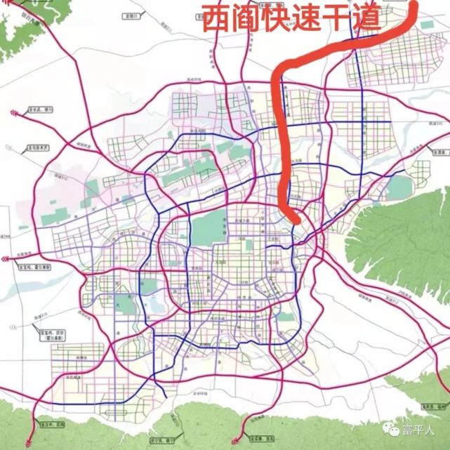 富平与阎良八条纵向道路连通西阎快速路直达富平高速路口