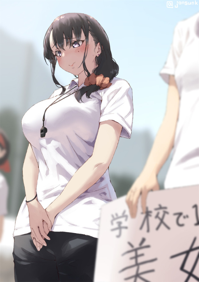 日本绘画师笔下的"运动中的女高中生,二次元美少女香汗直流