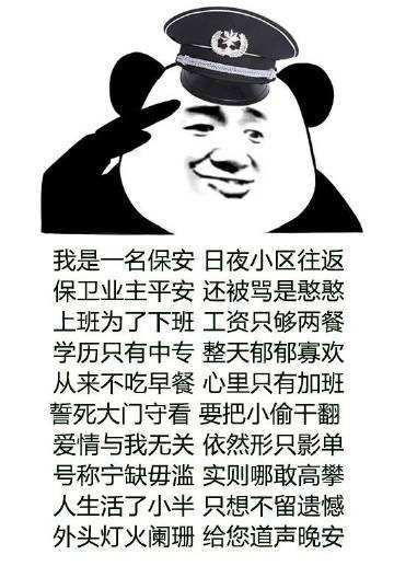 保安日记表情包对不起我是一名保安