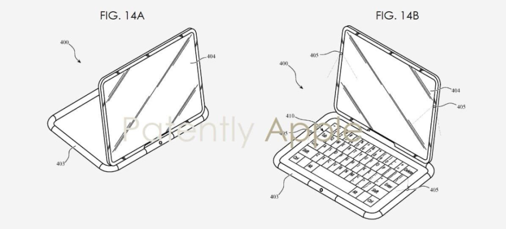 苹果申请带有投影键盘的内置 ipad 支架变体的专利