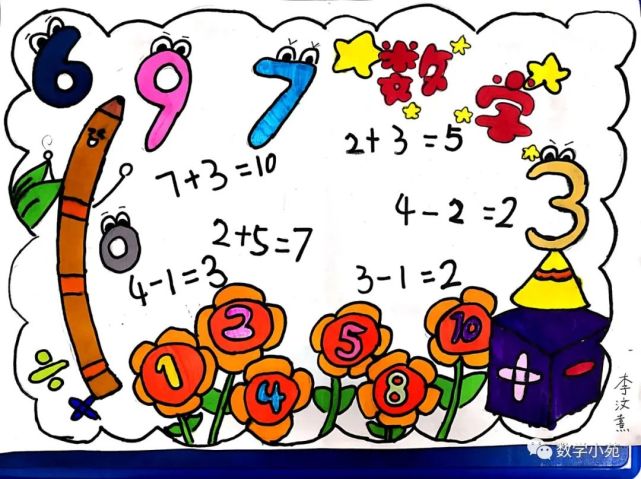 作品丨孩子们小学阶段的第一份数学手抄报(数字主题|小学|数学|数学