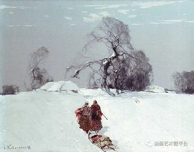 斯捷潘科列斯尼科夫stepankolesnikov油画雪景