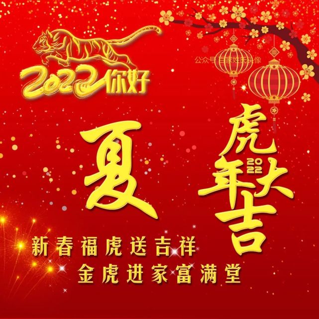 送你72张 虎年大吉喜庆姓氏头像