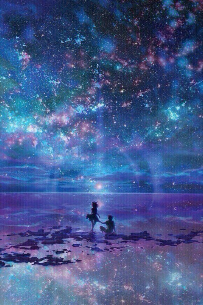 唯美的动漫星空背景图