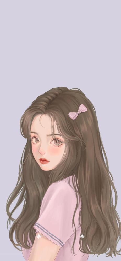 手机壁纸女生插画