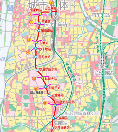 由于线路里程较长,长沙地铁7号线将会分为三期来进行修建,其中一期