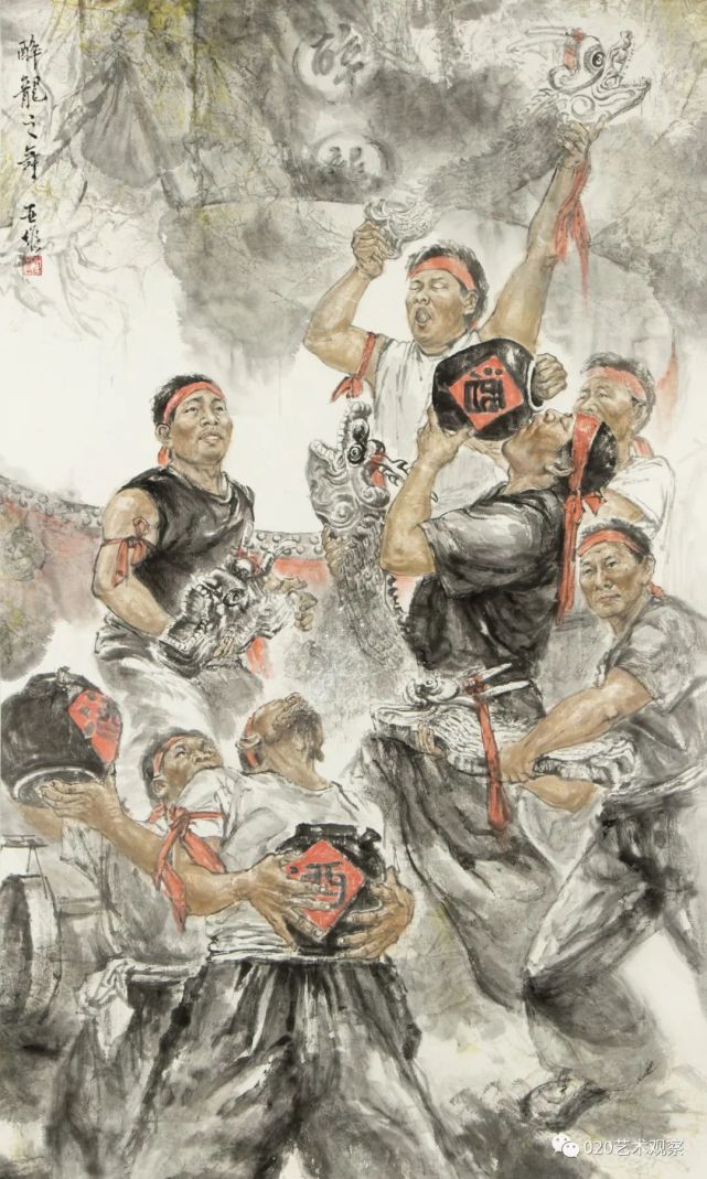 郭亚维醉龙之舞中国画180cm×167cm