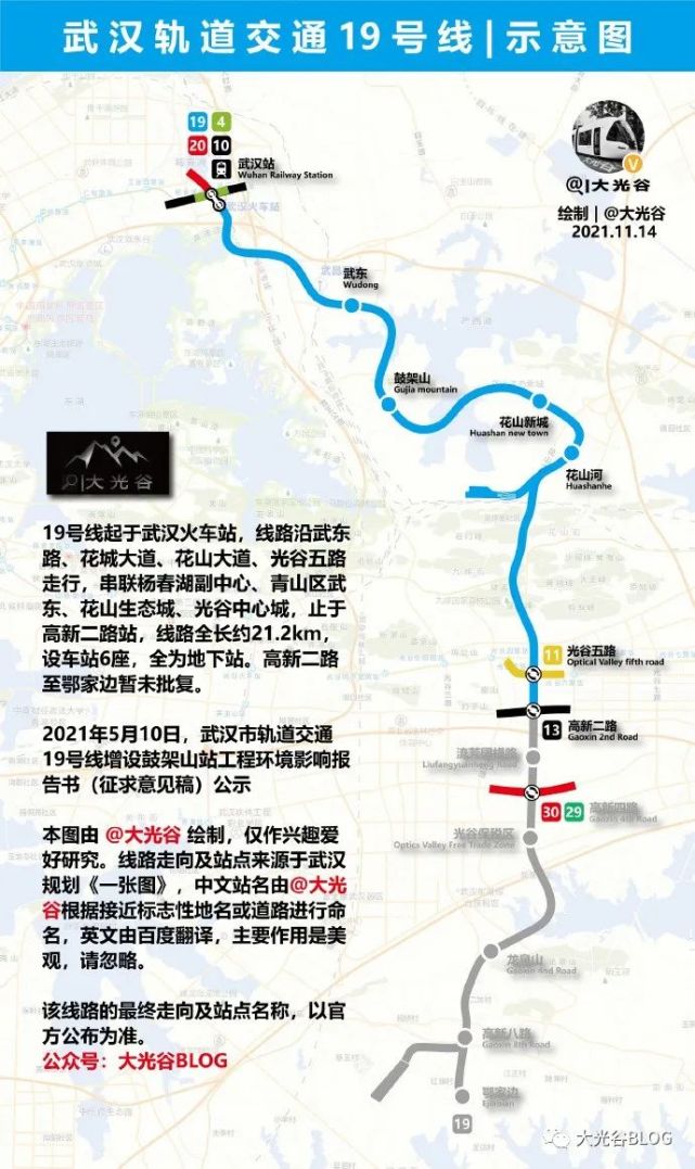 武汉轨道交通19号线示意图