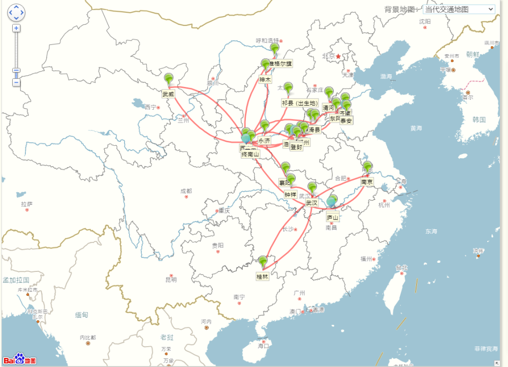 大唐年间王维一生路线图大唐年间李白一生路线图有没有发现,李白老人