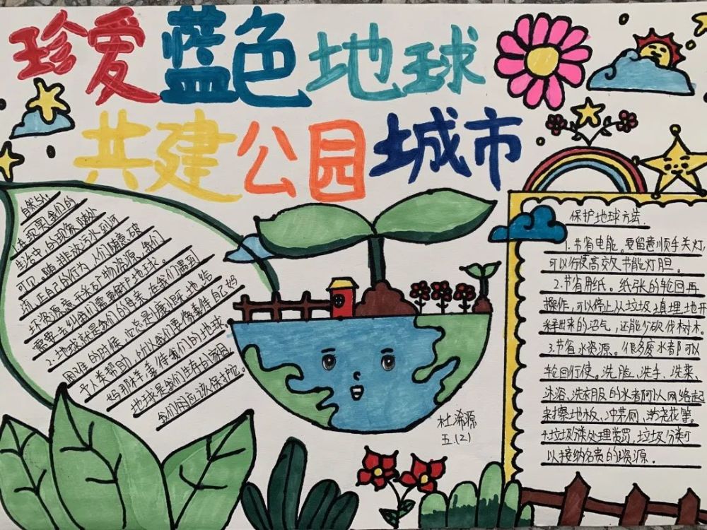 珍爱蓝色地球共建公园城市一等奖作品出炉快来看看你的小报上榜了吗