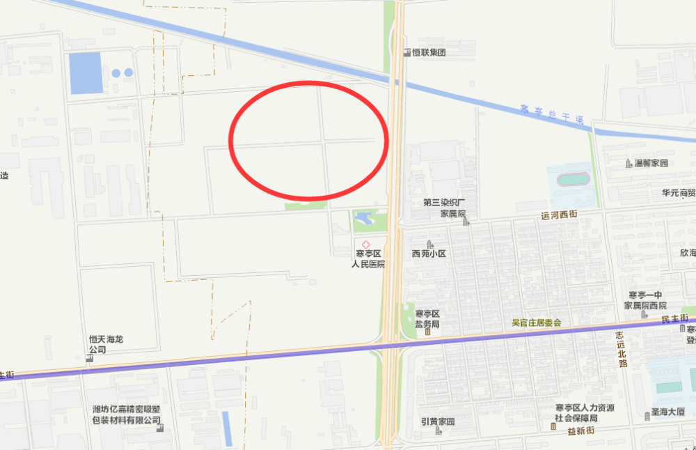占地190多亩寒亭区一片区商服用地挂牌出让位于中央商务区