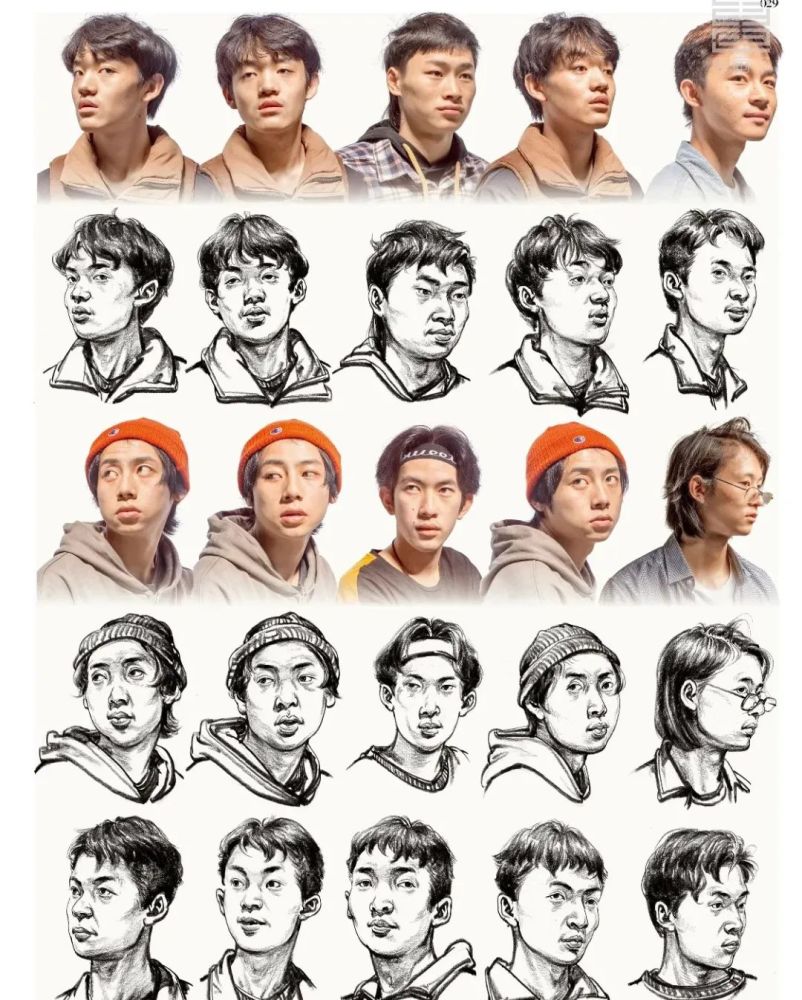 多角度速写头部绘画素材参考
