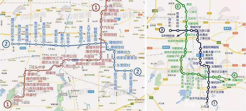 潍坊轨道交通规划1号,2号,3号,4号,r1,r2,r3,r4,r5,r6线