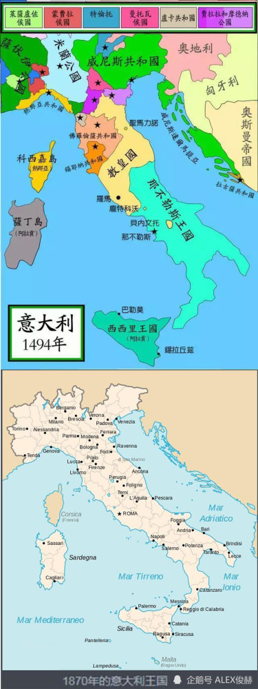 到一战时,相比较于欧洲的传统强国们,1861年才由撒丁王国完成一统建立