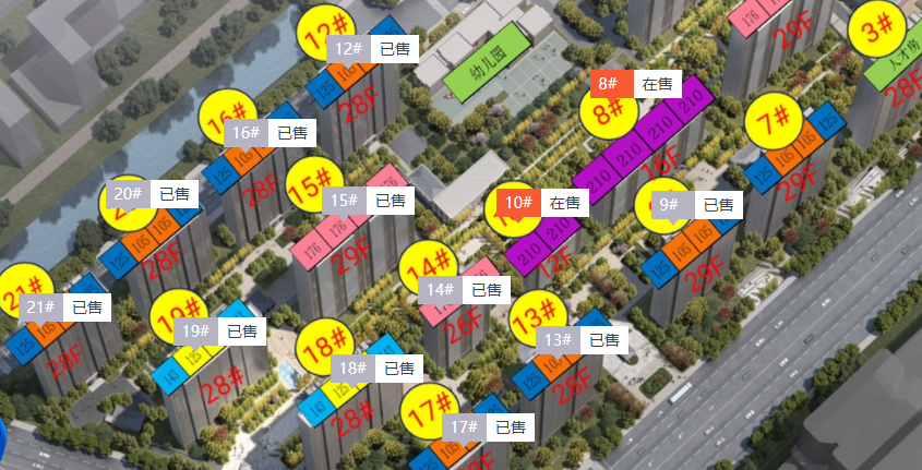 金地大成雅境此次有4套退房, 分别位于13,17,18,21幢,均为项目2021年