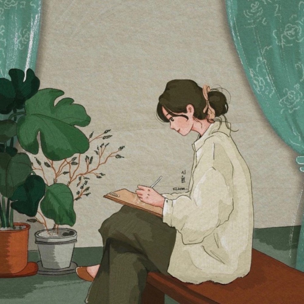 文艺风女生插画头像
