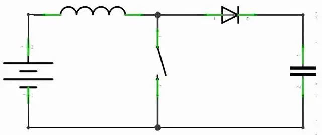 电路后面加一个二极管和电容就构成了经典的升压型直流-直流开关电源