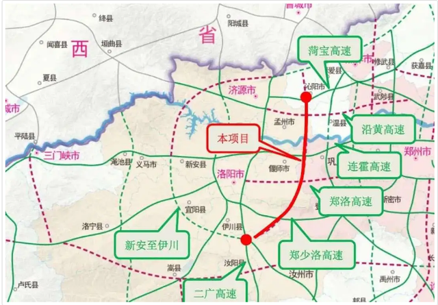 济源(洛阳都市区城市)--洛阳都市圈最南城市),洛栾高速(洛阳--栾川县)