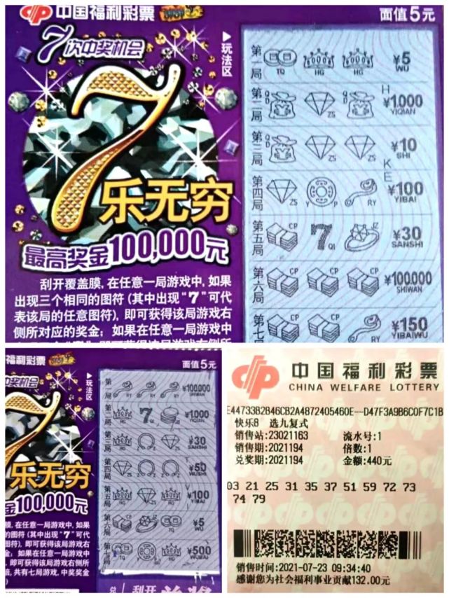 福彩"快乐8"游戏,选九中九,选七中七等各大奖项;●  福彩刮刮乐"