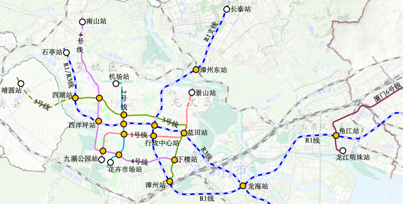 漳州新规划4条轨道交通,详细站点公布