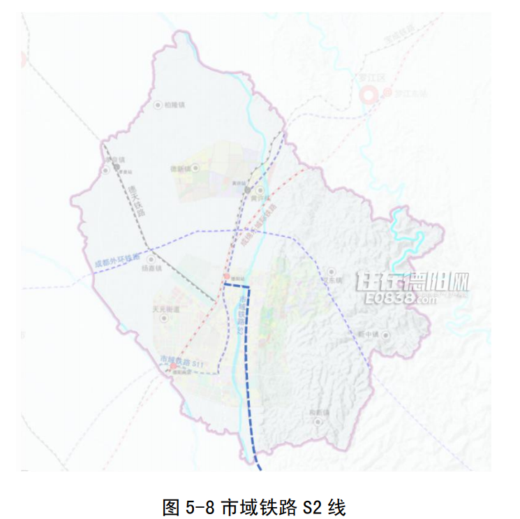 "一横":成都外环铁路(规划);在轨道交通网方面,规划未来旌阳区形成"