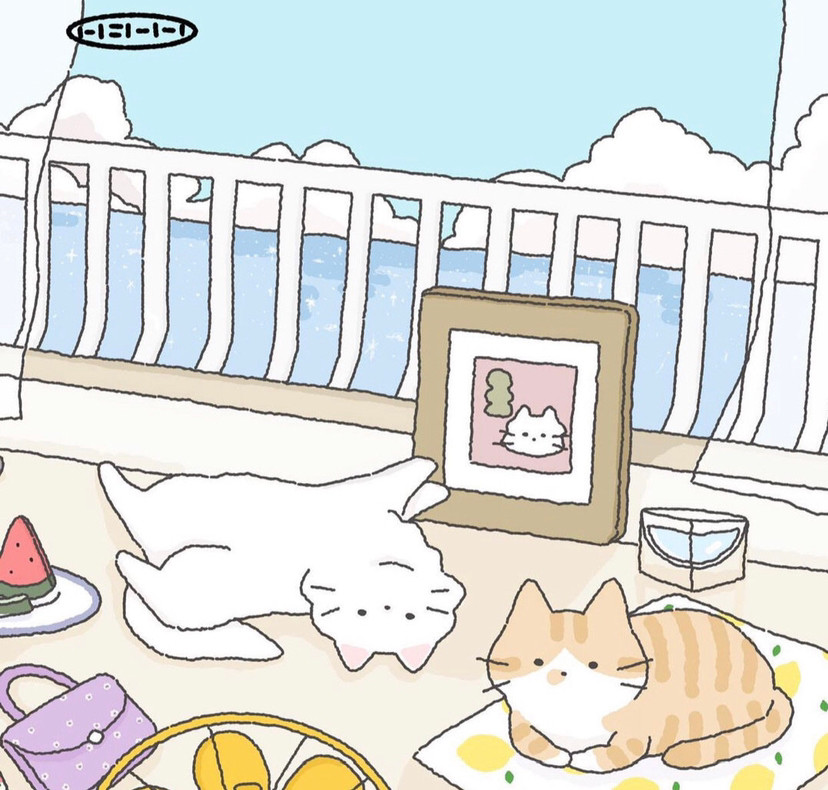 可爱小猫头像·背景图