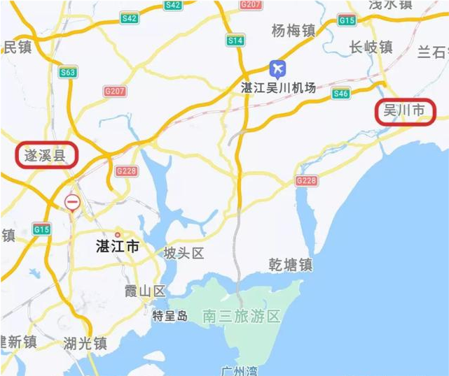 加上遂溪,湛江6个区