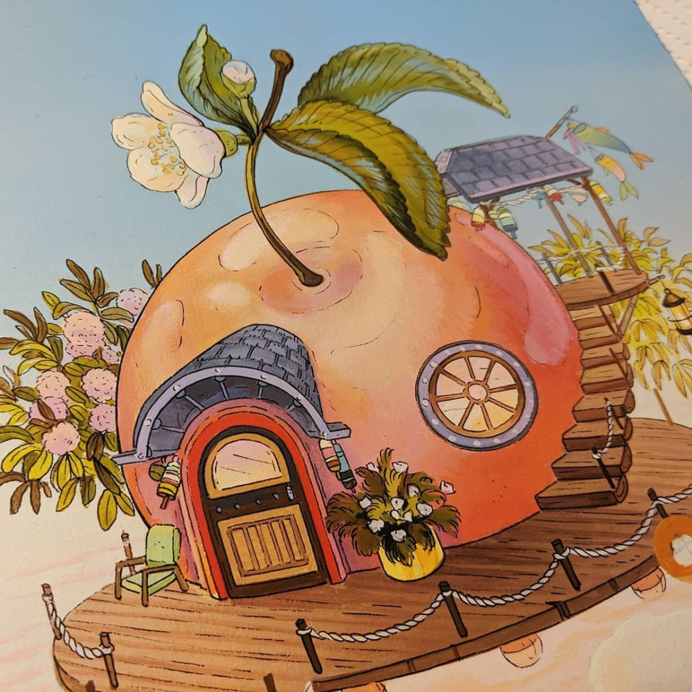 手绘水果小屋插画师nicolegustafsson
