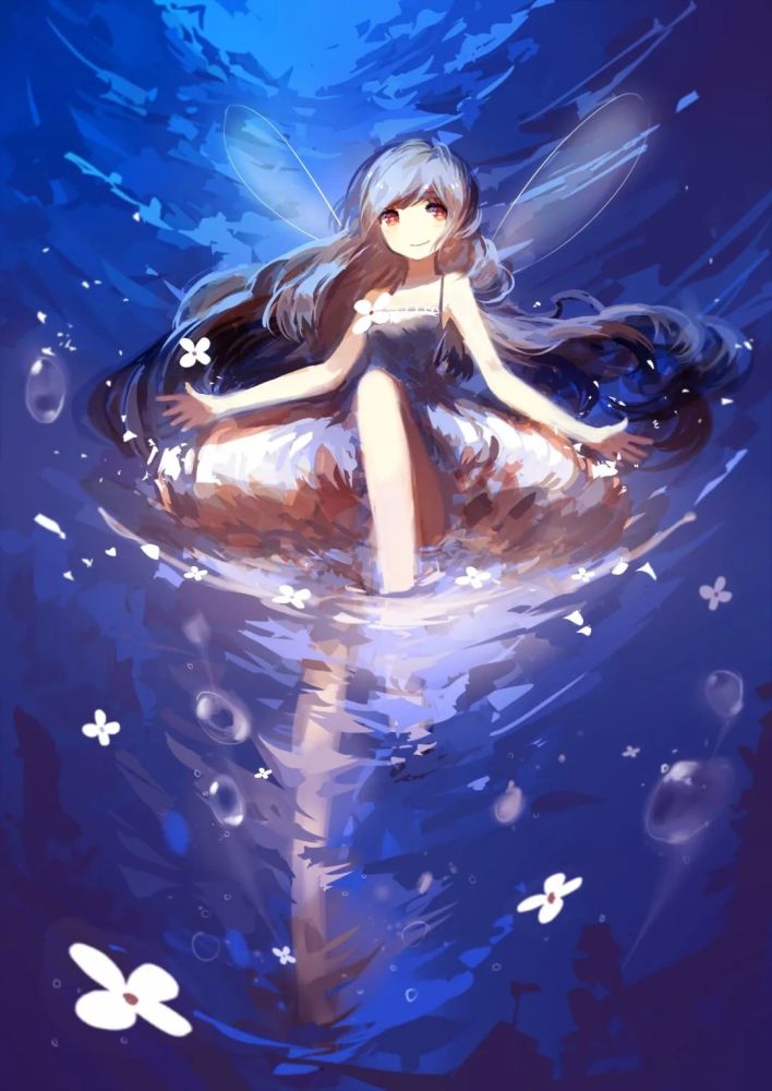 插画|水面与少女