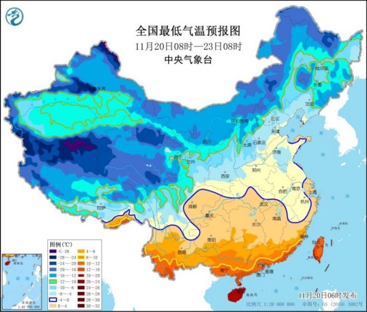 寒潮南下助力0等温线深入江浙沪南方冬季进程要加快