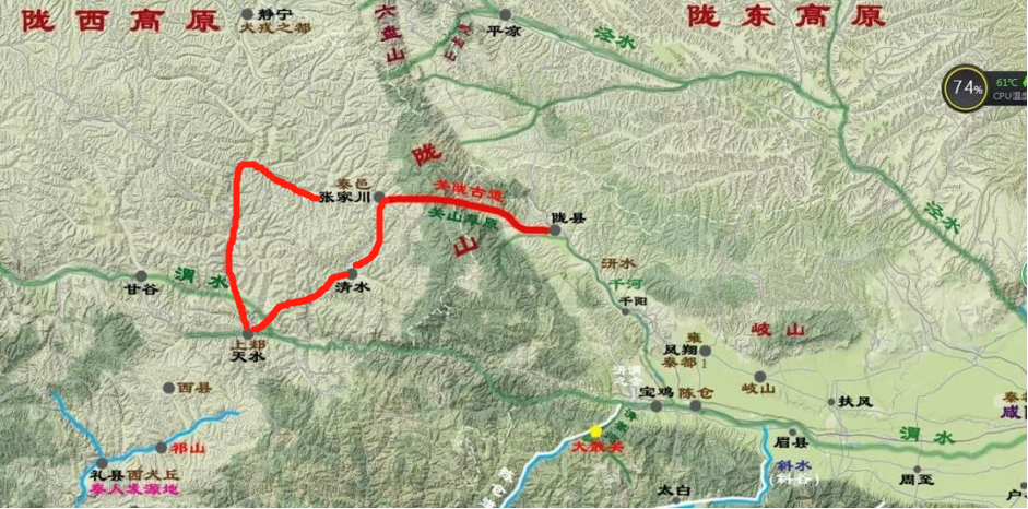 从关中进入陇西,首先需要经过陇山,陇山是今天陕西省和甘肃省的天然界