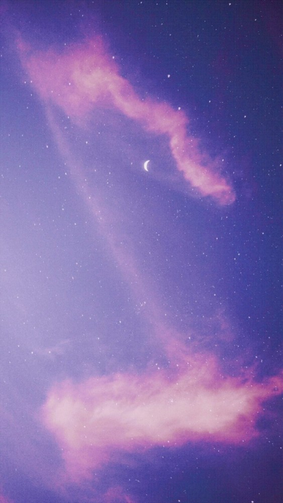 少女梦幻般的紫色星空壁纸系列