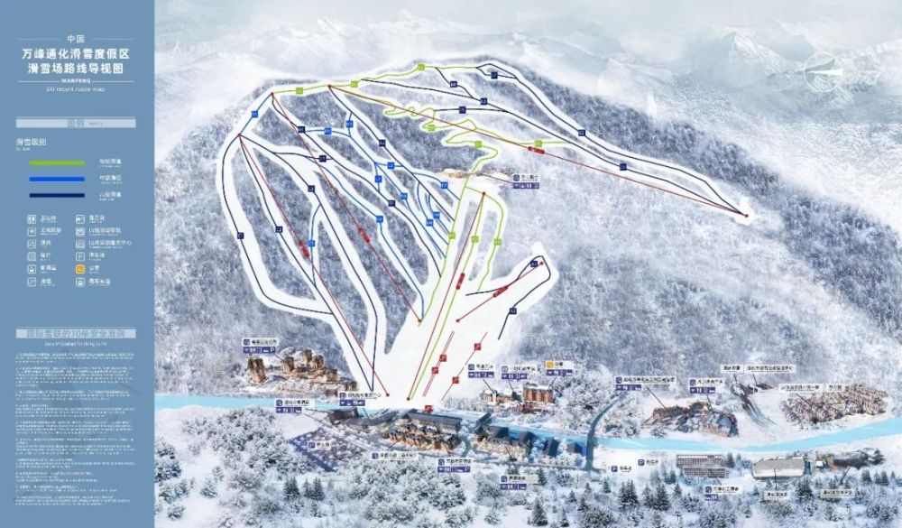 滑雪度假区 雪场配套4条国际知名品牌—奥地利多贝玛亚高速脱挂索道总