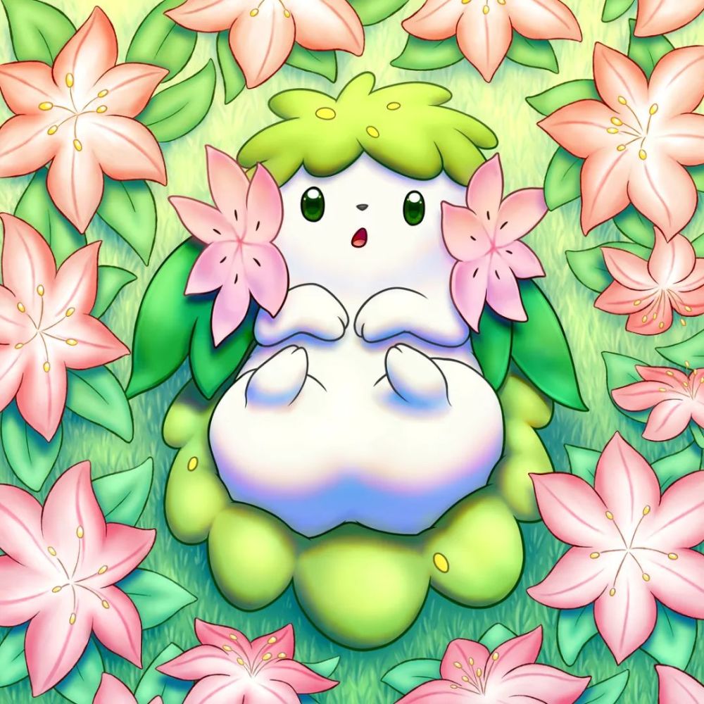 シェイミ,英文:shaymin)是草属性幻之宝可梦,天空形态的谢米是草属性