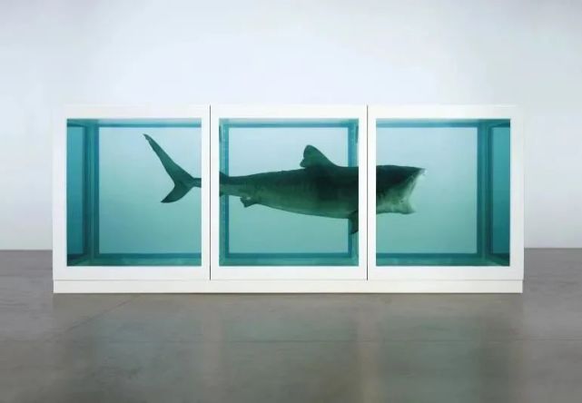 达明安·赫斯特(damien hirst《生者对死者无动于衷(the physical