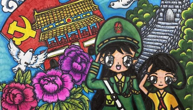 画作展示祝福祖国