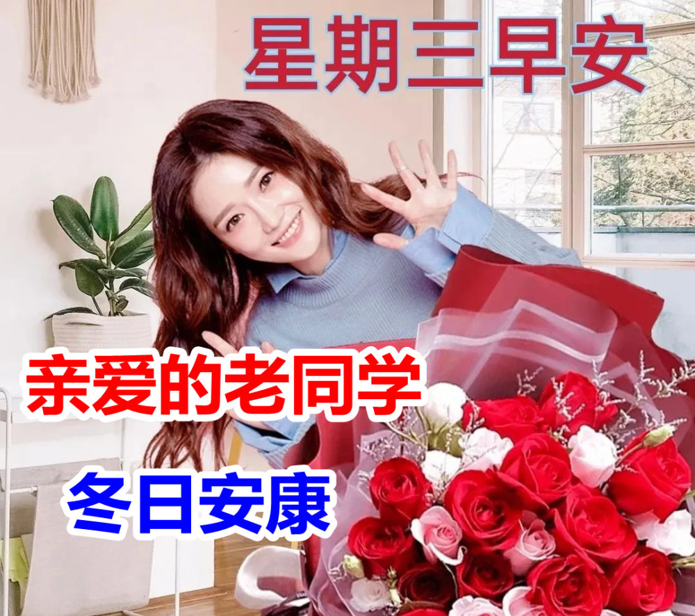 周三特好看的早上问候动态表情图片冬天漂亮感人的早上好问候语周三